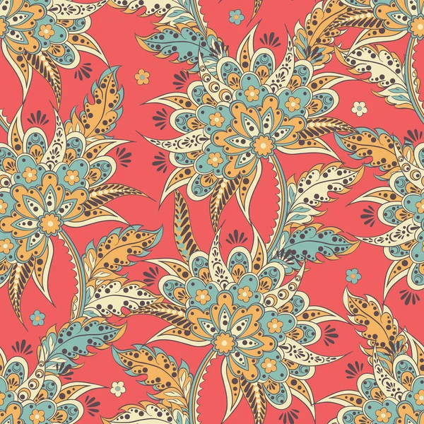 Adorno floral étnico en estilo batik — Archivo Imágenes Vectoriales