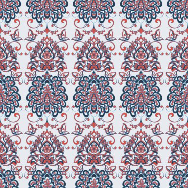 Kusursuz Damask duvar kağıdı. renkli vektör arkaplanı