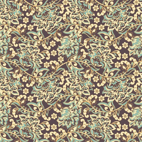 Floral Seamless Damask Φόντο Εικονογράφηση Διανύσματος — Διανυσματικό Αρχείο