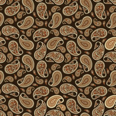 Şal desensiz desen. Hint tarzı renkli vektör süslemesi