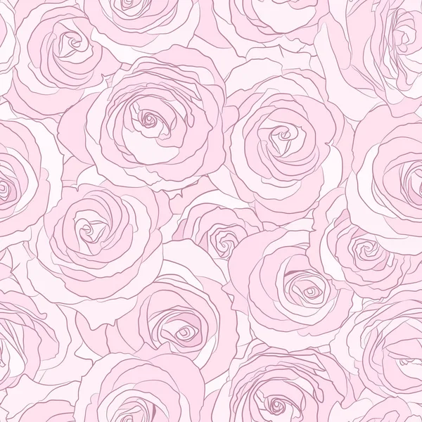 Rosas sem costura padrão, ilustração floral vetor. Natureza fundo —  Vetores de Stock