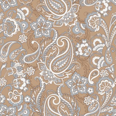 Paisley dikişsiz desen. Vektör etnik süsü