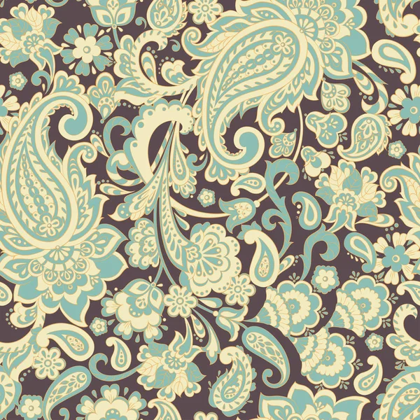 Безшовний Візерунок Пейслі Квіткові Векторні Ілюстрації — стоковий вектор