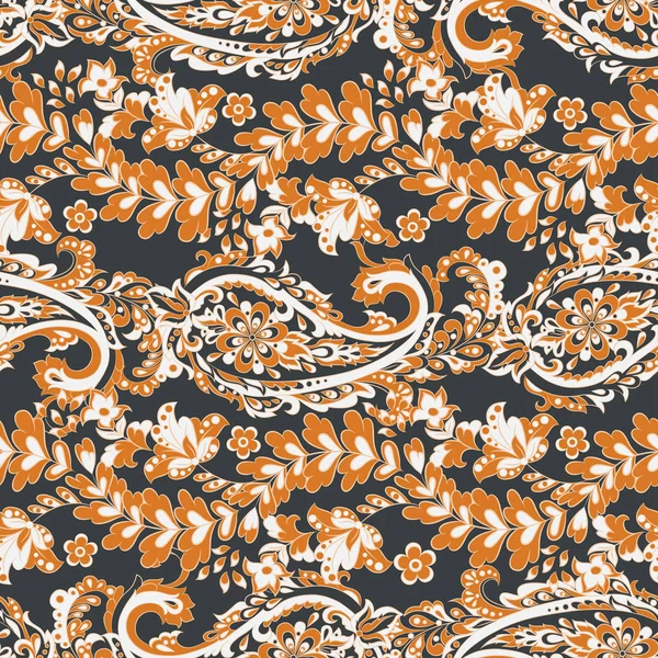 Paisley seamless floral pattern. Damask vintage background — Stock Vector