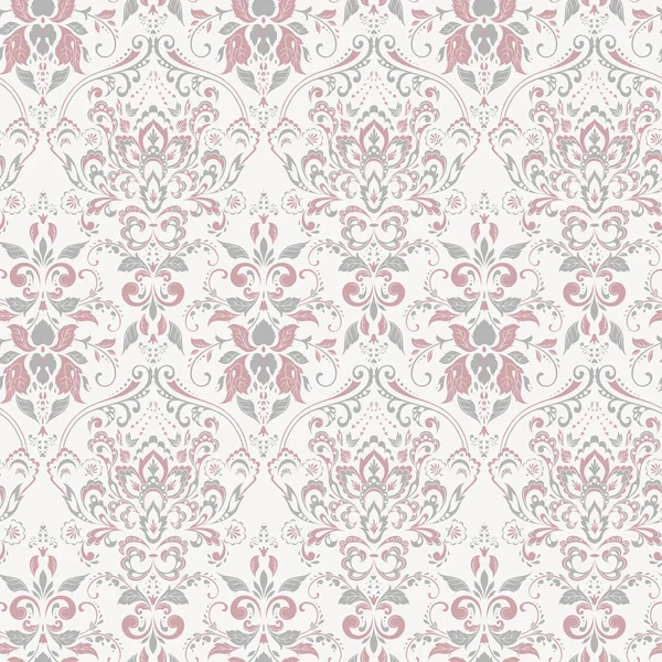 Ornate damask vintage wallpaper. Vector seamless pattern — Stock Vector