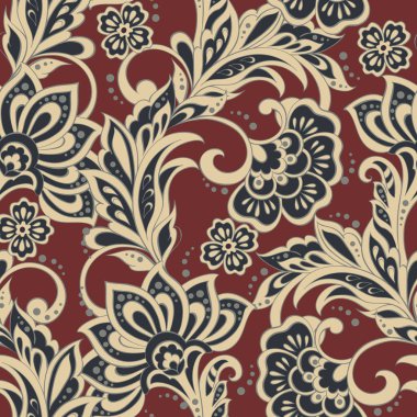 Hint Batik Tarzı Çiçek Deseni