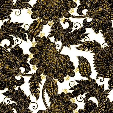 Çiçeksel vektör illüstrasyonu. etnik geçmiş