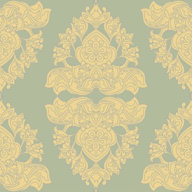 Damask Kusursuz Düzen. Çiçekli eski duvar kâğıdı