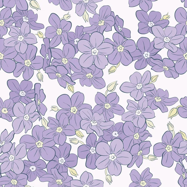Little Flowers Seamless Vector Pattern — Stock Vector