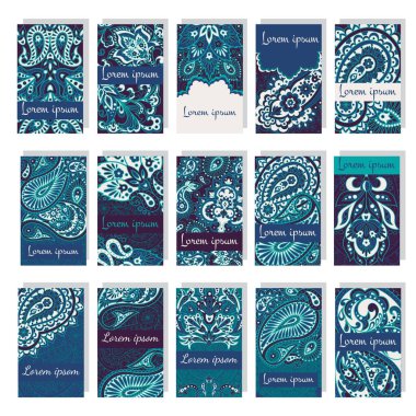 Tebrik kartı, davetiye ve tarihi kaydetmek için çiçek şablonu seti. Metnin için vektör arkaplanı