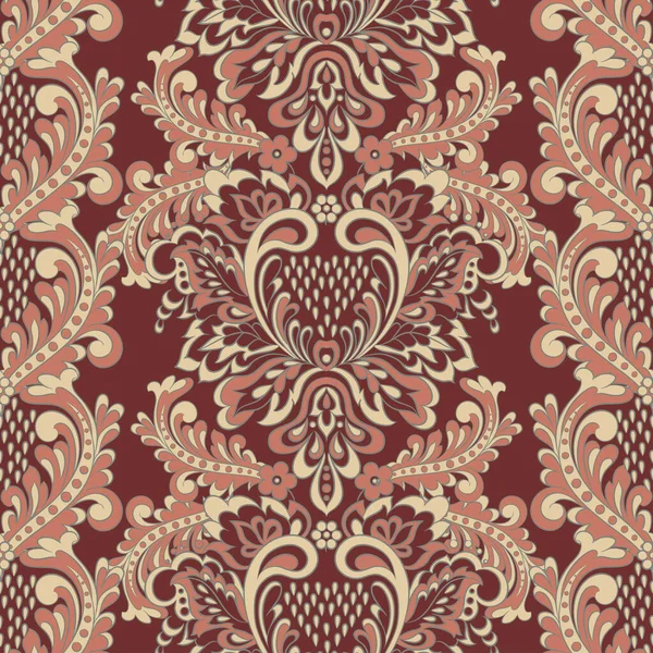 Motif Baroque Sans Couture Papier Peint Vecteur Floral — Image vectorielle