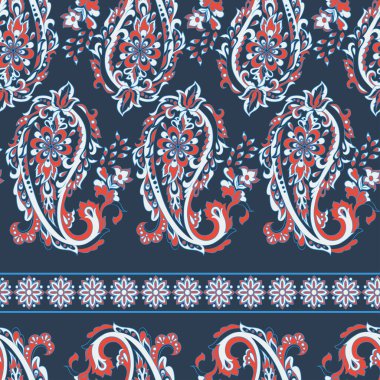 Paisley Çiçek Doğulu Etnik Düzen. Kusursuz Hint kumaşı desenleri..