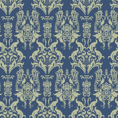 Vektör Barok çiçek deseni. Klasik çiçek süsü. Duvar kağıtları, tekstil, kumaş için klasik dikişsiz doku