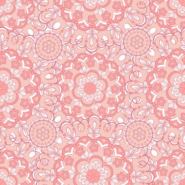 Klasik folklorik çiçekler pürüzsüz desen. Etnik çiçek vektör süsü