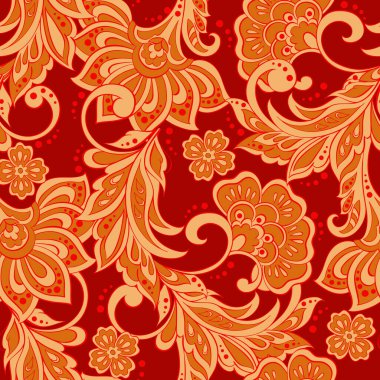 Hint Batik Tarzı Çiçek Deseni