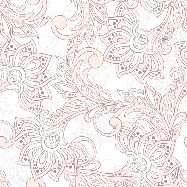 Vintage Pattern Indian Batik Style Floral Vector Background — Stock Vector