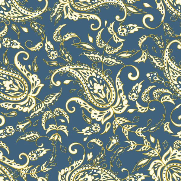 Paisley Patternová Bezešvé Asijské Textilní Pozadí — Stockový vektor