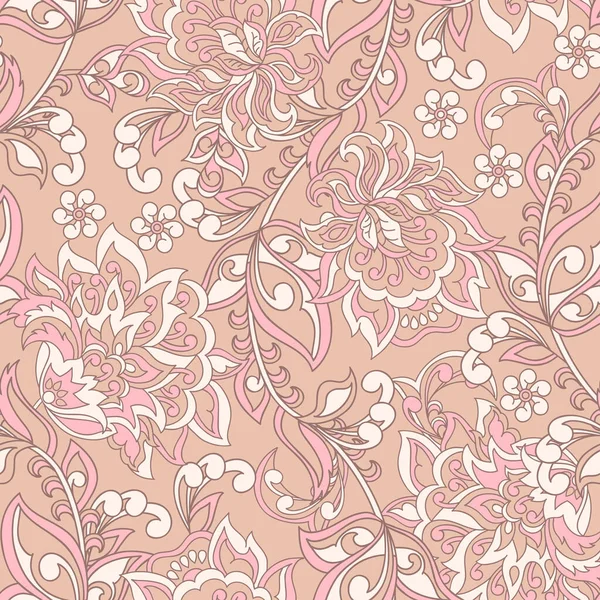 Damast Seamless Pattern Florale Vintage Tapete — Stockvektor