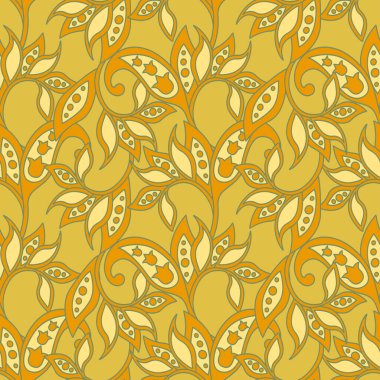 Klasik çiçeklerin dikişsiz deseni. Çiçek vektör arkaplanı