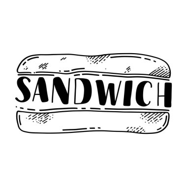 Sandviç eskiz logosu, tipografi