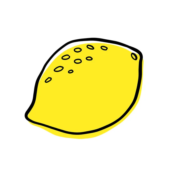 Warna Vektor Ilustrasi Lemon Kuning Segar - Stok Vektor