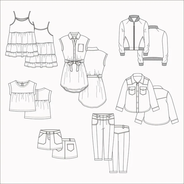 Vêtements vectoriels pour enfants . — Image vectorielle