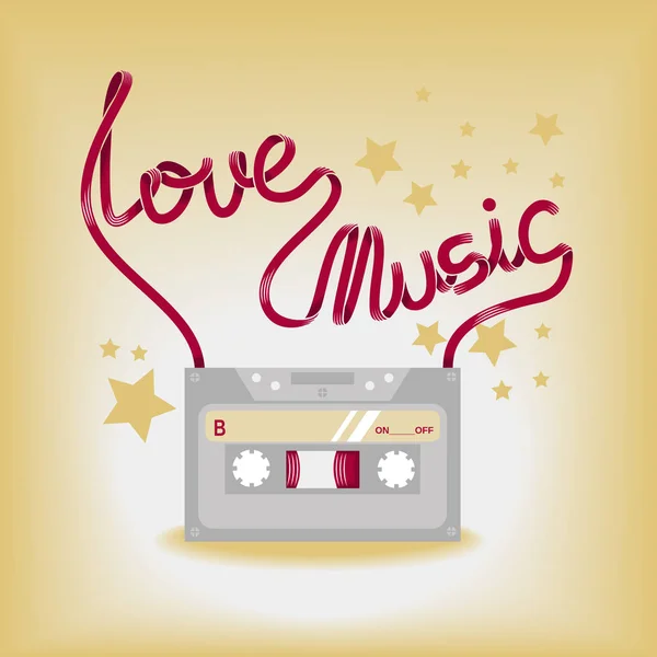 Vektör çizim ile müzik kaset.