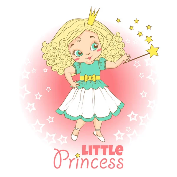 Little girl with crown. — Stock Vector