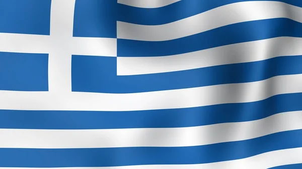 Griechische Flagge weht im Wind — Stockfoto