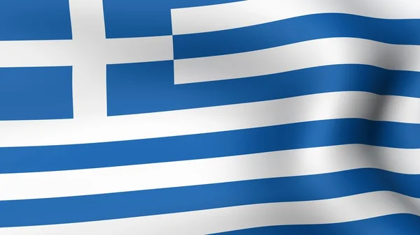 Greece flag is waving in wind — Stock Photo, Image