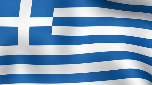 Греческий флаг на ветру — стоковое фото