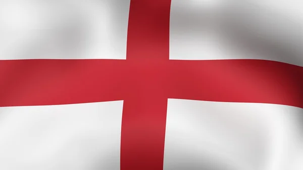 Vlajka Anglie, vlaje ve větru. 3D vykreslování. — Stock fotografie