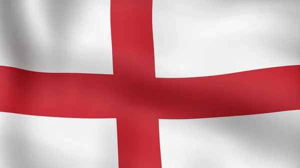 Bandiera d'Inghilterra, sventola nel vento. Rendering 3D . — Foto Stock