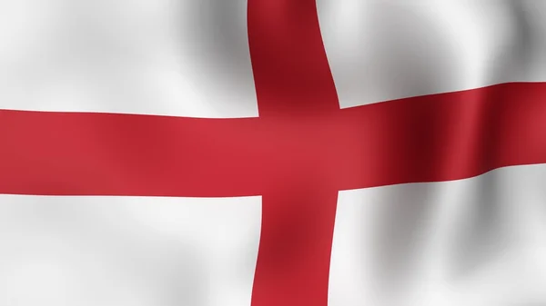 Vlajka Anglie, vlaje ve větru. 3D vykreslování. — Stock fotografie