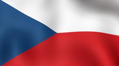 Çek Cumhuriyeti, rüzgarda çırpınan bayrağı. 3D render.