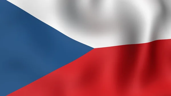 Флаг Чехии, развевающийся на ветру. 3D рендеринг . — стоковое фото
