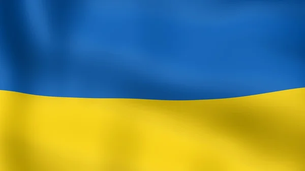 Flag of Ukraine, fluttering in the wind. 3D rendering. — Stockfoto