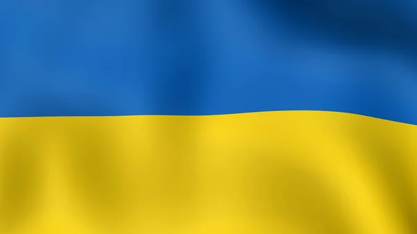 Прапор України, майорить у вітер. 3D-рендерінг. — стокове фото