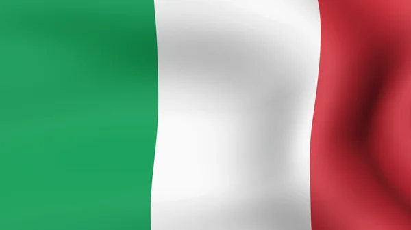 Flag Italy, fluttering in the wind. 3D rendering. — Stock Photo, Image