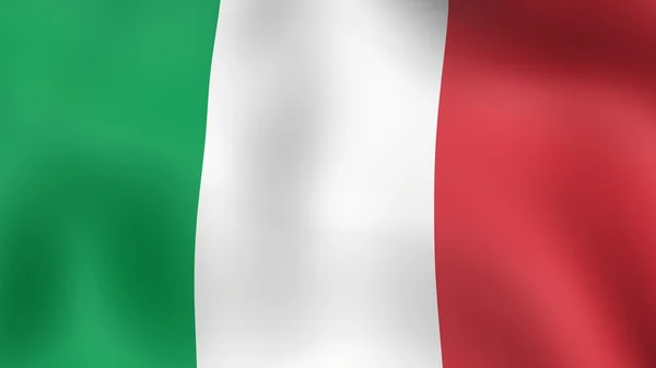 Flag Italy, fluttering in the wind. 3D rendering. — Stock Photo, Image