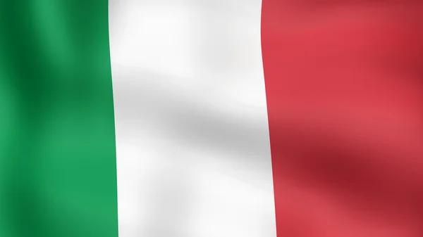 Прапор Італії, майорить у вітер. 3D-рендерінг. — стокове фото