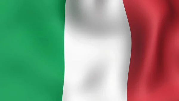 Flag Italy, fluttering in the wind. 3D rendering. — Stock Photo, Image