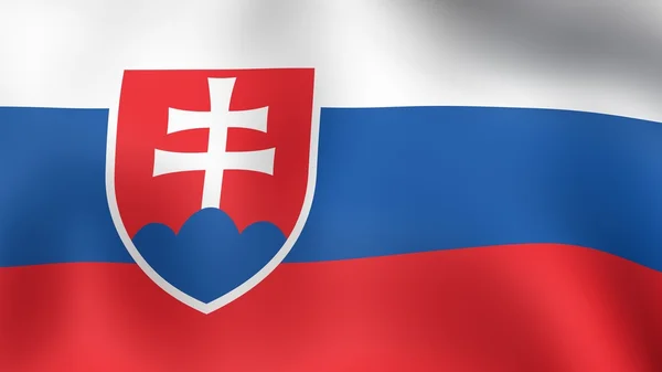 Bandiera Slovacchia, sventola nel vento. Rendering 3D . — Foto Stock