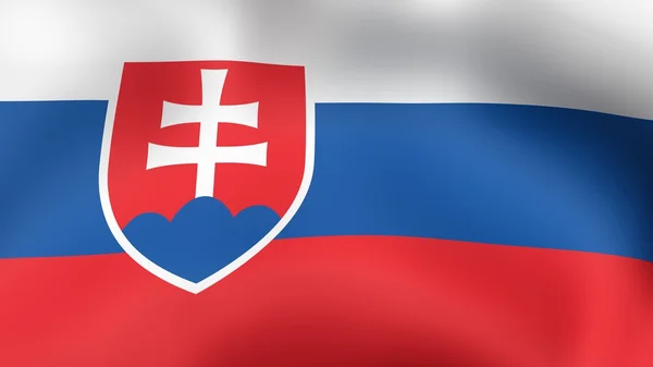 Slovensko vlajka vlající ve větru. 3D vykreslování. — Stock fotografie