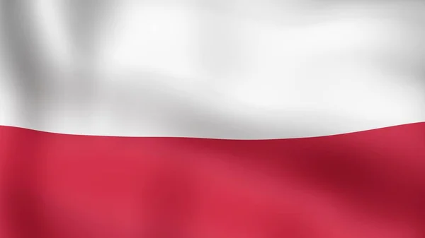 Σημαία Πολωνίας, κυματίζουν στον αέρα. 3D rendering. — Φωτογραφία Αρχείου