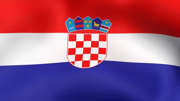 Прапор Хорватії, майорить у вітер. 3D-рендерінг. — стокове фото