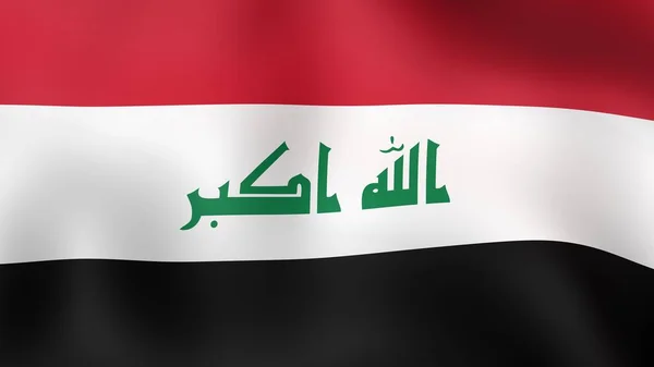 Flag Iraq, fluttering in the wind. 3D rendering. — Stock Photo, Image