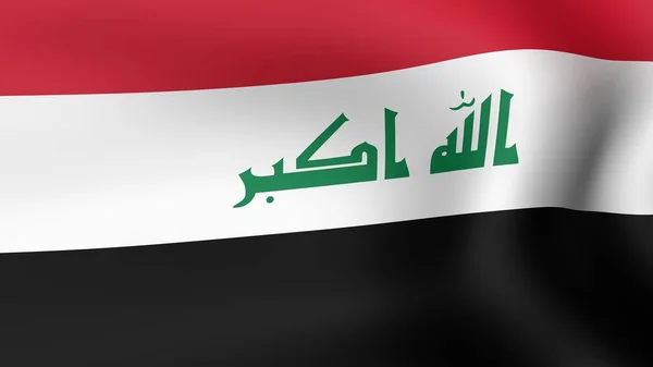 Flag Iraq, fluttering in the wind. 3D rendering. — Stock Photo, Image