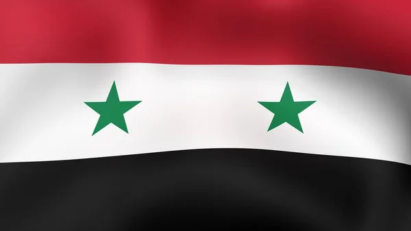 風になびく旗のシリア.3 d レンダリング. — ストック写真