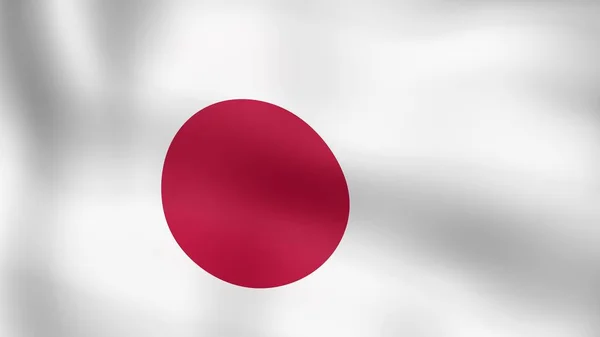 Bandiera Giappone, sventola nel vento. Rendering 3D . — Foto Stock